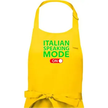 Kuchyňská zástěra Italian speaking mode - ON - Dámská zástěra na vaření - Univerzální velikost ( Žlutá )