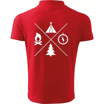 Pánská košile Kempování čtyřka - Polokošile pánská Pique Polo 203 - 2XL ( Červená )