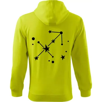 Pánská mikina Souhvězdí - Sagittarius - Střelec - Mikina s kapucí na zip trendy zipper - M ( Limetková )