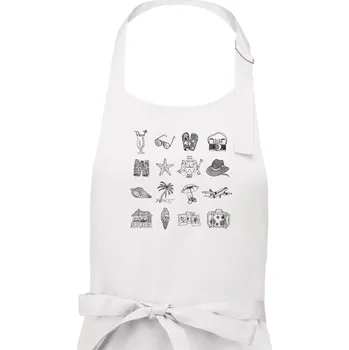 Kuchyňská zástěra Dovolená u moře - Pánská zástěra na vaření - Univerzální velikost ( Bílá )