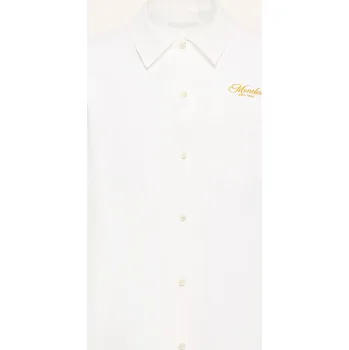 Pánská košile Moncler Pánská Košile S Krátkým Rukávem Comfort Fit, bílá, 44