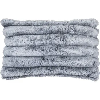 Dekorativní polštářek Šedý plyšový měkoučký žebrovaný polštář Soft Rabbi - 30*15*50cm