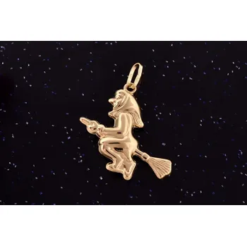Přívěsek Zlatý přívěsek čarodějnice P023,Au 585/1000 14kt,0,90g (14kt,váha:0,90g )