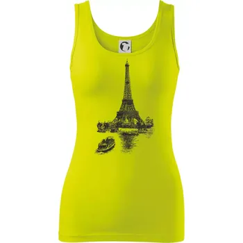 Dámské tričko Eiffelovka s loďkou - Dámské tílko - 2XL ( Limetková )