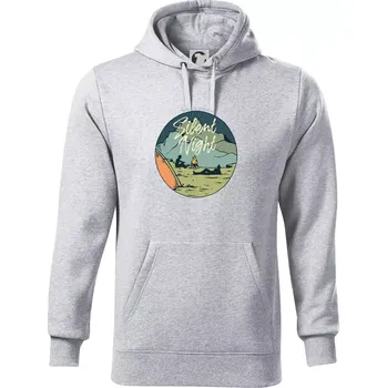 Pánská mikina Camp oval Silent Night - Mikina pánská Cape s kapucí - 2XL ( Světlešedý Melír )