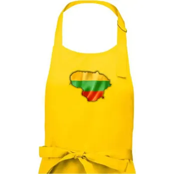 Kuchyňská zástěra Litva vlajka mapa - Pánská zástěra na vaření - Univerzální velikost ( Žlutá )