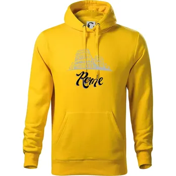 Pánská mikina Roma Lettering - Mikina pánská Cape s kapucí - 2XL ( Žlutá )