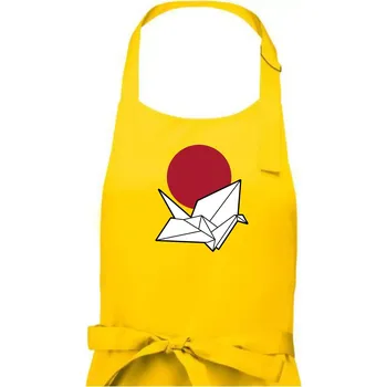 Kuchyňská zástěra Japan culture - origami - Dámská zástěra na vaření - Univerzální velikost ( Žlutá )