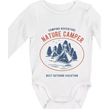 Kojenecký body Nature Camper - Body kojenecké s dlouhým rukávem - Dlouhý r. do 3 měs ( Bílá )
