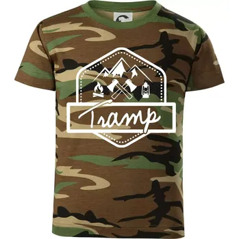 Tramp erb - Dětské maskáčové triko - 122 cm/6 let ( Hnědý maskáč )