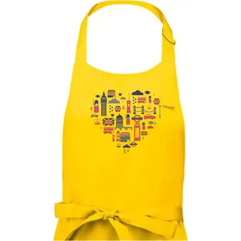 Kuchyňská zástěra Anglie symboly srdce - Pánská zástěra na vaření - Univerzální velikost ( Žlutá )