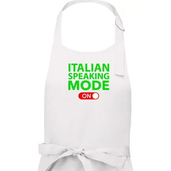 Kuchyňská zástěra Italian speaking mode - ON - Dámská zástěra na vaření - Univerzální velikost ( Bílá )