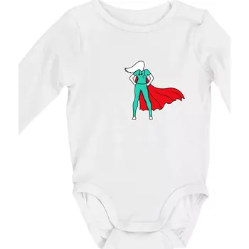 Super doktorka - Body kojenecké s dlouhým rukávem - Dlouhý r. do 3 měs ( Bílá )
