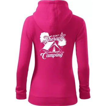 Dámská mikina I don't need therapy camping - Dámská mikina trendy zipper s kapucí - 2XL ( Purpurová )