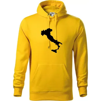 Pánská mikina Itálie obrys - Mikina pánská Cape s kapucí - XL ( Žlutá )