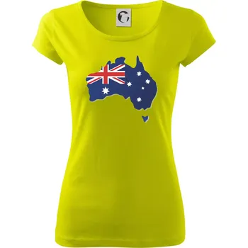 Dámské tričko Austrálie - vlajka mapa - Dámské triko Pure - L ( Limetková )
