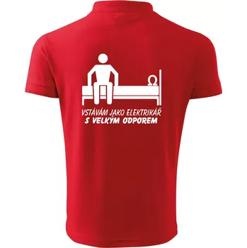 Pánská košile Vstávám jako elektrikář s velkým odporem - Polokošile pánská Pique Polo 203 - 5XL ( Červená )