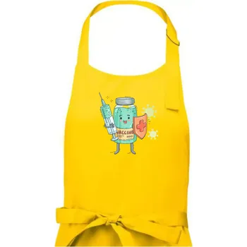 Kuchyňská zástěra Cartoon vaccine - Pánská zástěra na vaření - Univerzální velikost ( Žlutá )