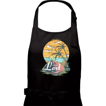 Kuchyňská zástěra Beach camping get lost somewhere - Pánská zástěra na vaření - Univerzální velikost ( Černá )