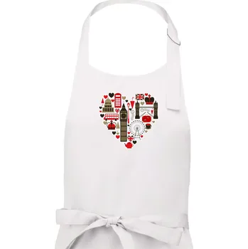 Kuchyňská zástěra Britské srdce - objekty - Dámská zástěra na vaření - Univerzální velikost ( Bílá )