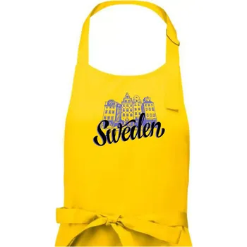 Kuchyňská zástěra Sweden Lettering - Dámská zástěra na vaření - Univerzální velikost ( Žlutá )