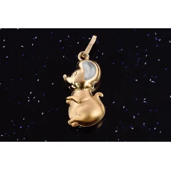 Šperk Zlatý přívěsek myš P039, Au 585/1000 14kt, 0,55g (14kt,váha 0,55g)