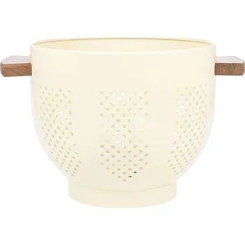 Cedník a síto Gastro síto s dřevěnými držadly, průměr 220 mm, bílé