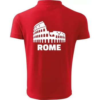 Pánská košile Italy Koloseum Rome - Polokošile pánská Pique Polo 203 - 4XL ( Červená )