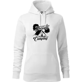 Dámská mikina I don't need therapy camping - Mikina dámská Cape s kapucí - XS ( Bílá )