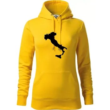 Dámská mikina Itálie obrys - Mikina dámská Cape s kapucí - S ( Žlutá )