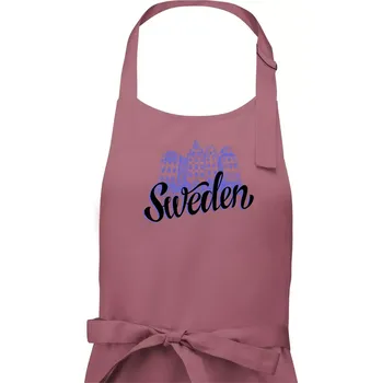 Kuchyňská zástěra Sweden Lettering - Dámská zástěra na vaření - Univerzální velikost ( Starorůžová )