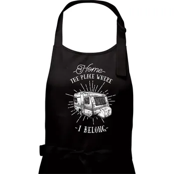 Kuchyňská zástěra Home The Place Where I Belong - Pánská zástěra na vaření - Univerzální velikost ( Černá )
