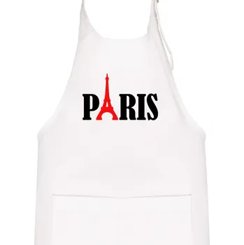 Kuchyňská zástěra Paris nápis Eiffelova věž - Dětská zástěra na vaření - Univerzální velikost ( Bílá )
