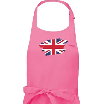 Kuchyňská zástěra Britská vlajka roztrhaná - Pánská zástěra na vaření - Univerzální velikost ( Růžová )