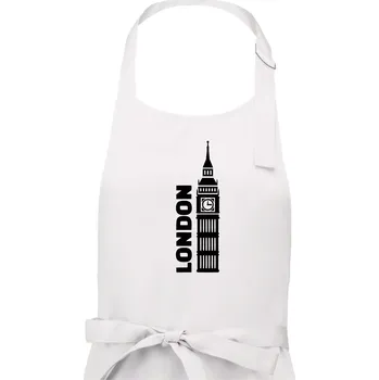 Kuchyňská zástěra London věž - Pánská zástěra na vaření - Univerzální velikost ( Bílá )