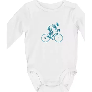 Kojenecké oblečení Cyklista silničkář - Body kojenecké s dlouhým rukávem - Dlouhý r. do 3 měs ( Bílá )