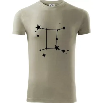 Pánská móda Souhvězdí - Gemini - Blíženci - Viper FIT - Pánské zůžené tričko - 3XL ( Light khaki )