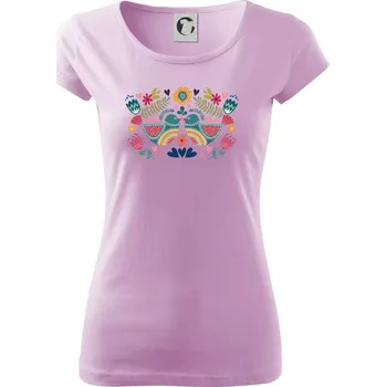 Dámské tričko Folklor - dva barevní ptáčci - Dámské triko Pure - 2XL ( Orchid )