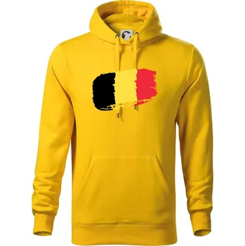 Pánská mikina Belgie vlajka - Mikina pánská Cape s kapucí - S ( Žlutá )