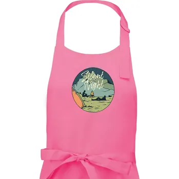 Kuchyňská zástěra Camp oval Silent Night - Dámská zástěra na vaření - Univerzální velikost ( Růžová )