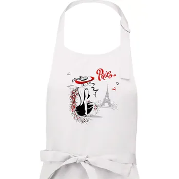 Kuchyňská zástěra Fashion model Paris - Pánská zástěra na vaření - Univerzální velikost ( Bílá )