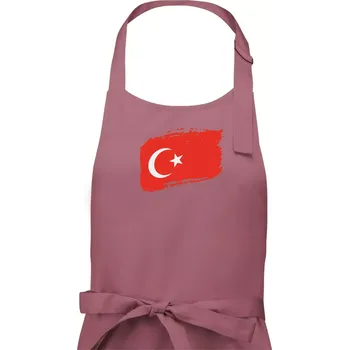 Kuchyňská zástěra Turecko vlajka - Dámská zástěra na vaření - Univerzální velikost ( Starorůžová )