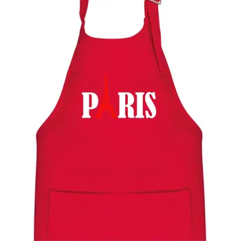 Kuchyňská zástěra Paris nápis Eiffelova věž - Dětská zástěra na vaření - Univerzální velikost ( Červená )
