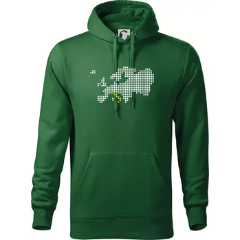 Pánská mikina Mapa evropy - Itálie - Mikina pánská Cape s kapucí - 5XL ( Lahvově zelená )