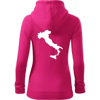 Dámská mikina Itálie obrys - Dámská mikina trendy zipper s kapucí - L ( Purpurová )