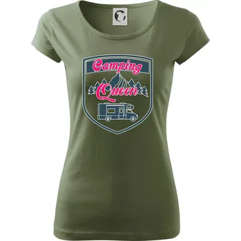 Camping Queen - obytňák - Dámské triko Pure - XS ( Khaki )