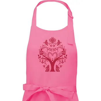 Kuchyňská zástěra Folklor - strom - Pánská zástěra na vaření - Univerzální velikost ( Růžová )