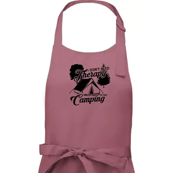 Kuchyňská zástěra I don't need therapy camping - Pánská zástěra na vaření - Univerzální velikost ( Starorůžová )