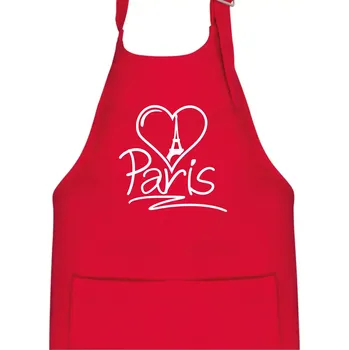 Kuchyňská zástěra Srdce Paris - Dětská zástěra na vaření - Univerzální velikost ( Červená )
