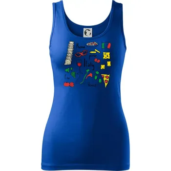 Dámské tričko Itálie symboly - Dámské tílko - XS ( Královská modrá )